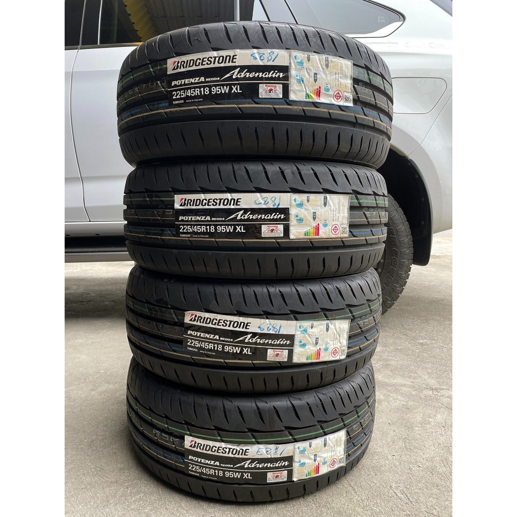 🔴 ยาง "#บริดจสโตน" Bridgestone Potenza Adrenalin RE004 225/45R18 ปี 23