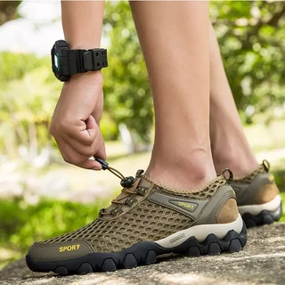 👣ส่วนลดใหญ่👣 กลางแจ้งตาข่ายรองเท้าเดินลุยน้ำ รองเท้าเดินป่าระบายอากาศ ไม่ลื่น ทนต่อการสึกหรอ