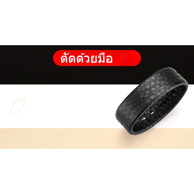 แหวนเข็มขัดหนังแท้สำหรับผู้ชาย วัสดุหนังวัวชั้นดี แหวนยึดปลายเข็มขัดแบบหรู
