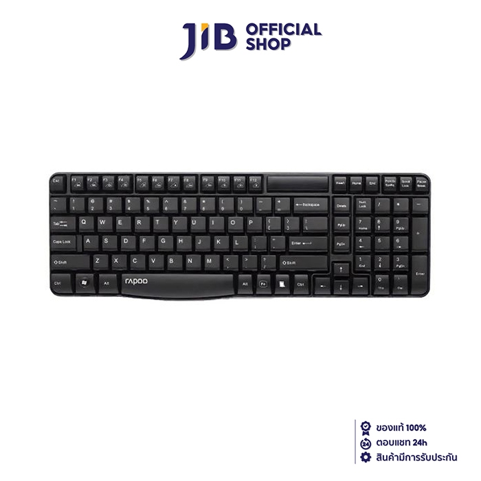 WIRELESS KEYBOARD (คีย์บอร์ดไร้สาย) RAPOO E1050 BLACK