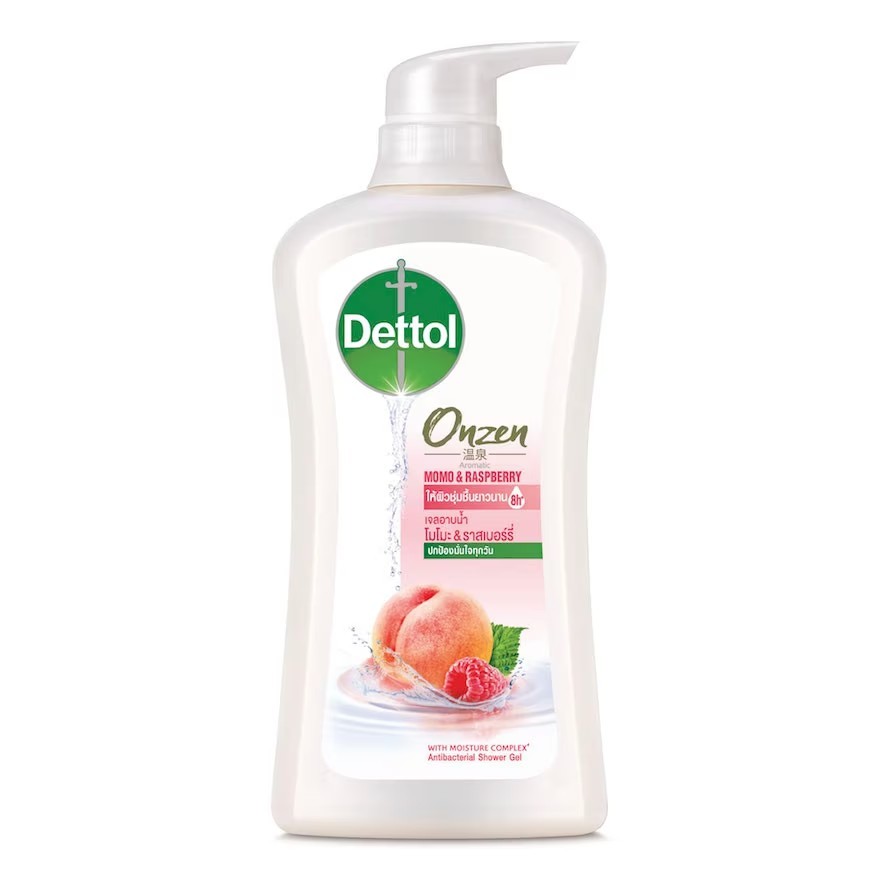เดทตอล เจลอาบน้ำ ออนเซ็น โมโมะ &amp; ราสเบอร์รี่ 450g. Dettol Shower Gel Onzen Aromatic 1pc.