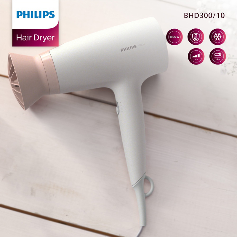 Philips ฟิลิปส์ ไดร์เป่าผม 1600 วัตต์ รุ่น BHD300/10