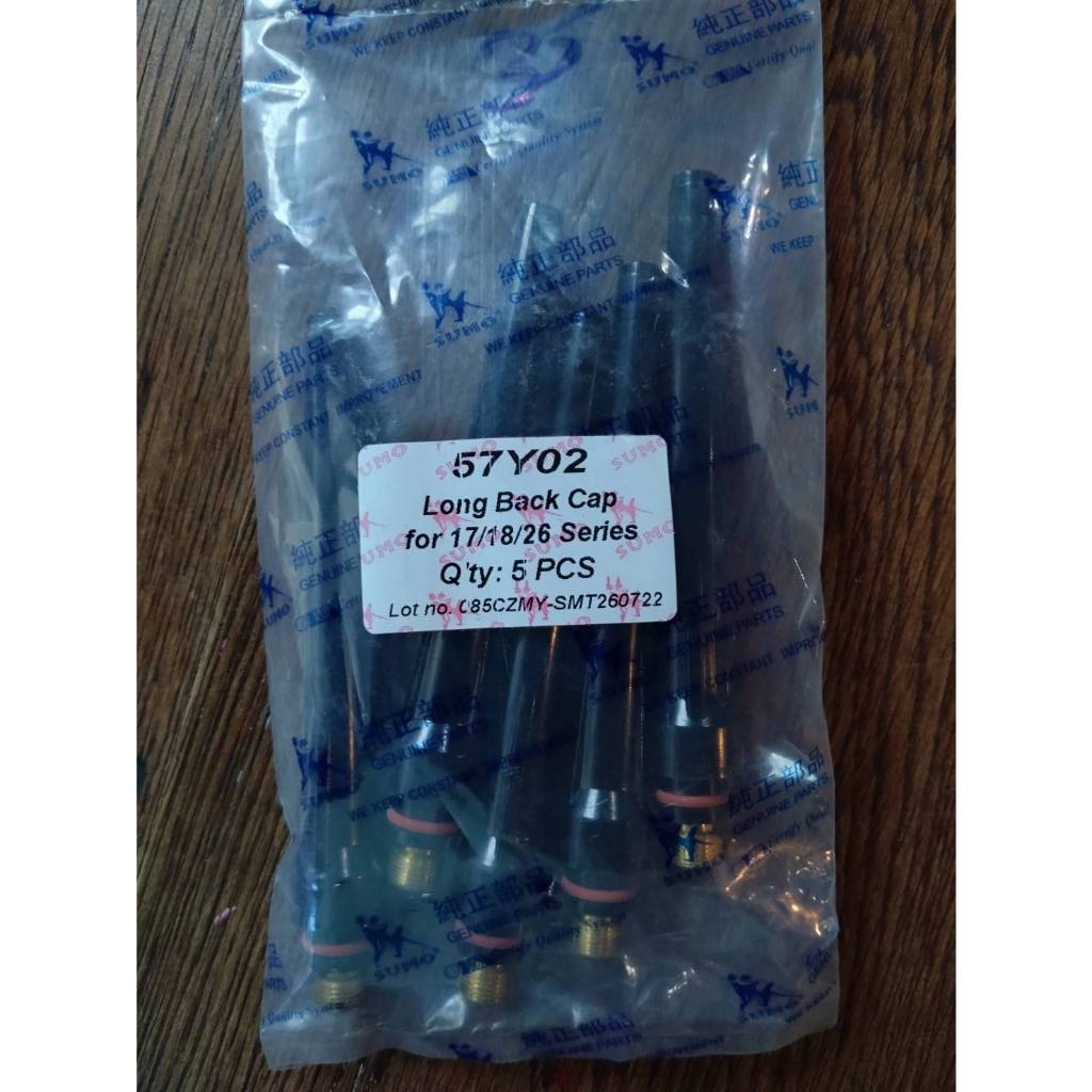 SUMO หางปลายาว 57Y02 ( Long Back Cap ) อะไหล่ อุปกรณ์ เครื่องเชื่อม Argon อะไหล่ทดแทน สำหรับหัวเชื่อ