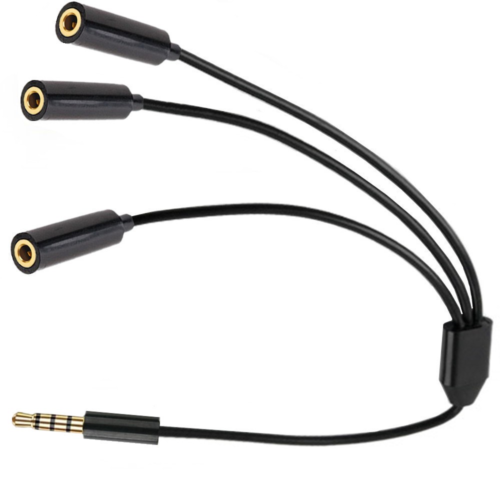สายแยกหูฟัง 3ทาง 3.5mm (4-Pole) 3 Way Port Aux Multi Headphone Earphone Audio Splitter แต่ละช่อง รองรับ เสียงและไมค์ - รูปที่ 2