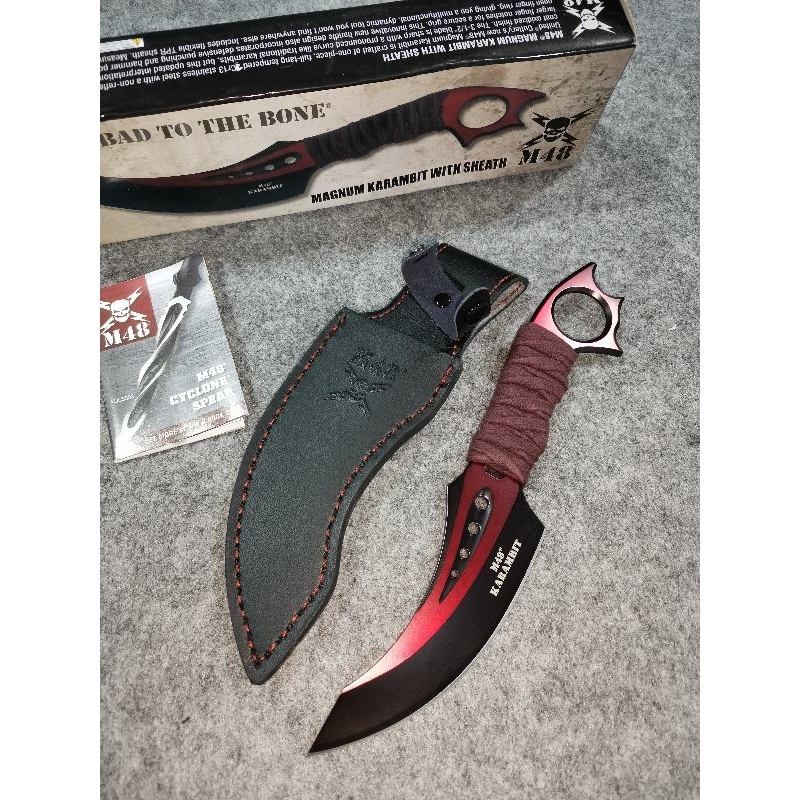 อุปกรณ์​ตั้งแคมป์​เดินป่า​ M48 โลหิต​ วัสดุ​ใบ:8CR13MOV​ งานเต็ม