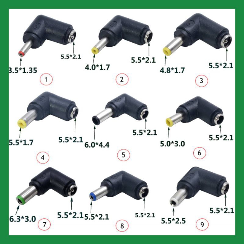 หัวแปลงปลั๊กเชื่อม adapter DC ขนาด 5.5 × 2.1แปลงเป็นขนาดต่างๆ 8 ไซส์ ราคา ถูกที่สุด ดีลบีเคเค แกลเลอรีภาพที่ 9