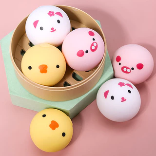 ซาลาเปาปลอม โมเดลอาหารปลอม ซาลาเปา ขนาดเท่าของจริง ขนาด8 ซม. บีบได้ นุ่มมือ สกุชชี่ซาลาเปา พร็อพถ่ายรูป