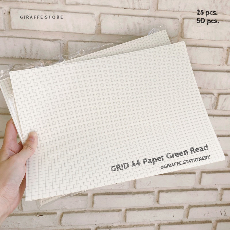 Grid A4 Green Read Paper กระดาษเส้นกริด