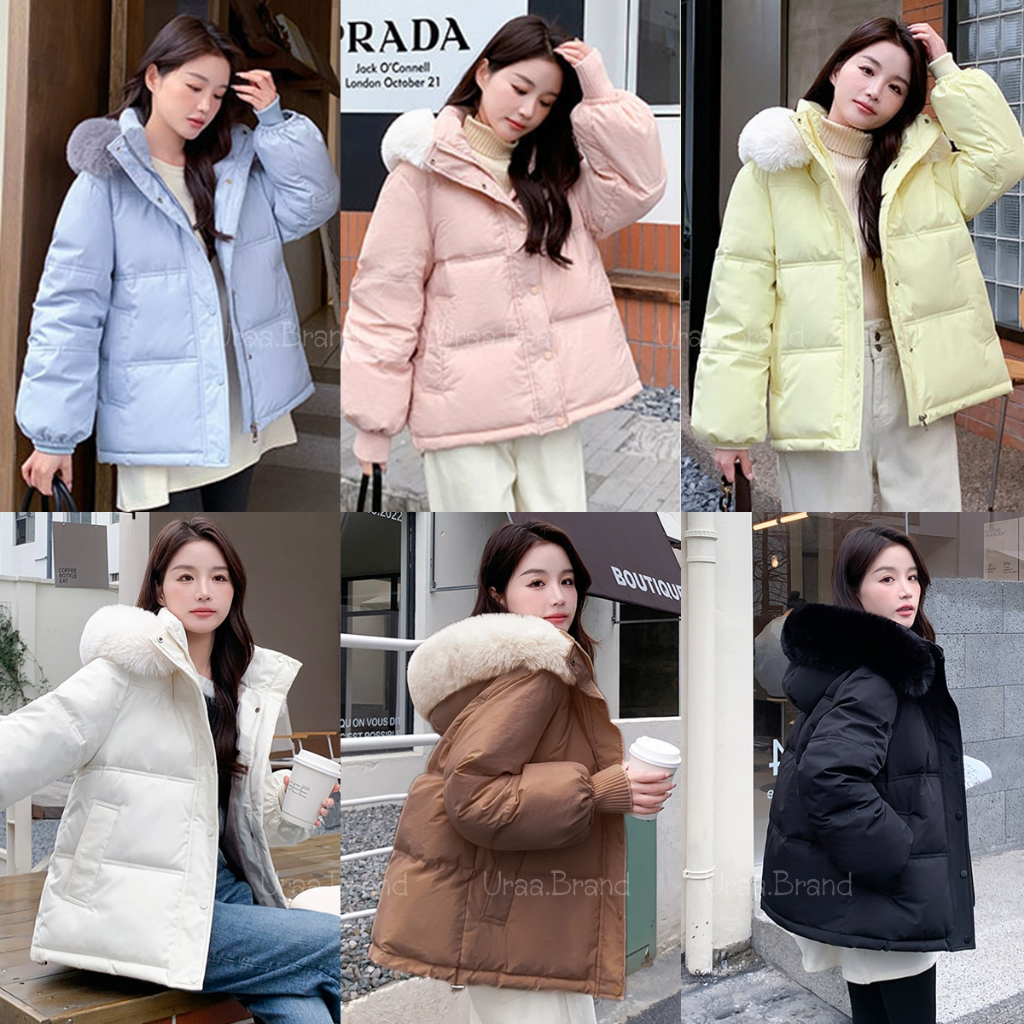 42-48 นิ้ว (พร้อมส่ง) 6 สี เสื้อโค้ท แต่งขนเฟอร์ เสื้อกันหนาว บุขนกันหนาวติดลบ มีฮู้ดถอดได้ Coat Win