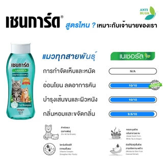 Chaingard เชนการ์ดเนเชอรัล แชมพูแมว ขนาด 200-500ml ส่วนผสมจากธรรมชาติ สำหรับแมวและลูกแมวทุกสายพันธุ์