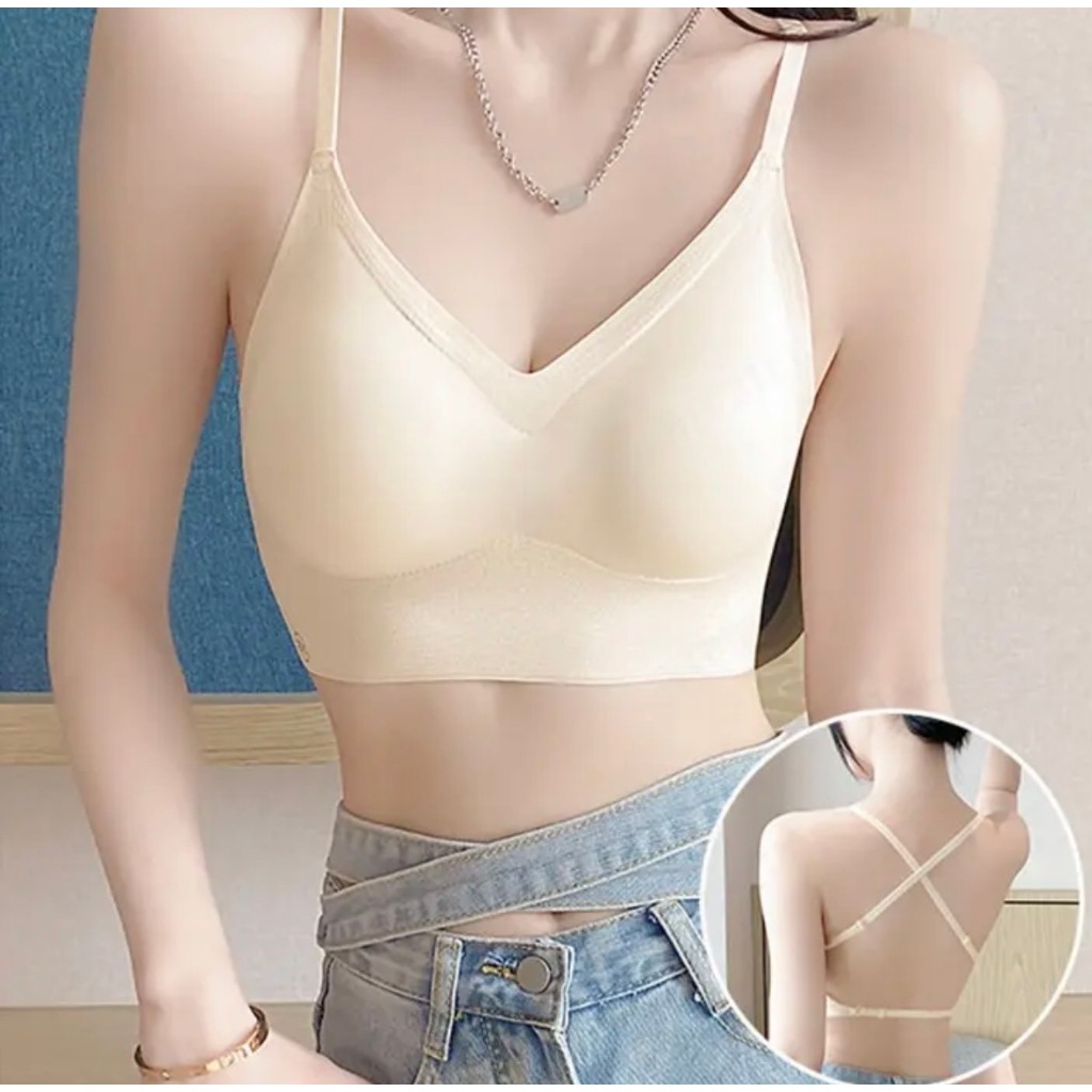 บราไร้โครง รุ่น B-098 เนื้อผ้าบางเบาใส่สบาย ใส่เหมือนไม่ได้ใส่ ระบายอากาศได้ดี สีพื้นเรียบหรู มีให้เลือก 3 สี พร้อมส่ง