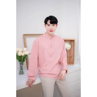 [ส่งทันที กทม.1 วัน] S14: เสื้อเชิ้ตแขนยาวคอจีน รุ่นไม่มีกระดุม สไตล์เกาหลี ผ้านิ่มใส่สบายไม่ร้อน มีไซซ์ M-4XL