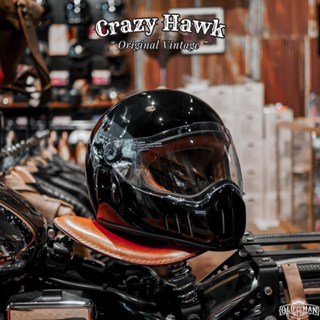 หมวกกันน๊อค Crazy hawk สีดำเงา