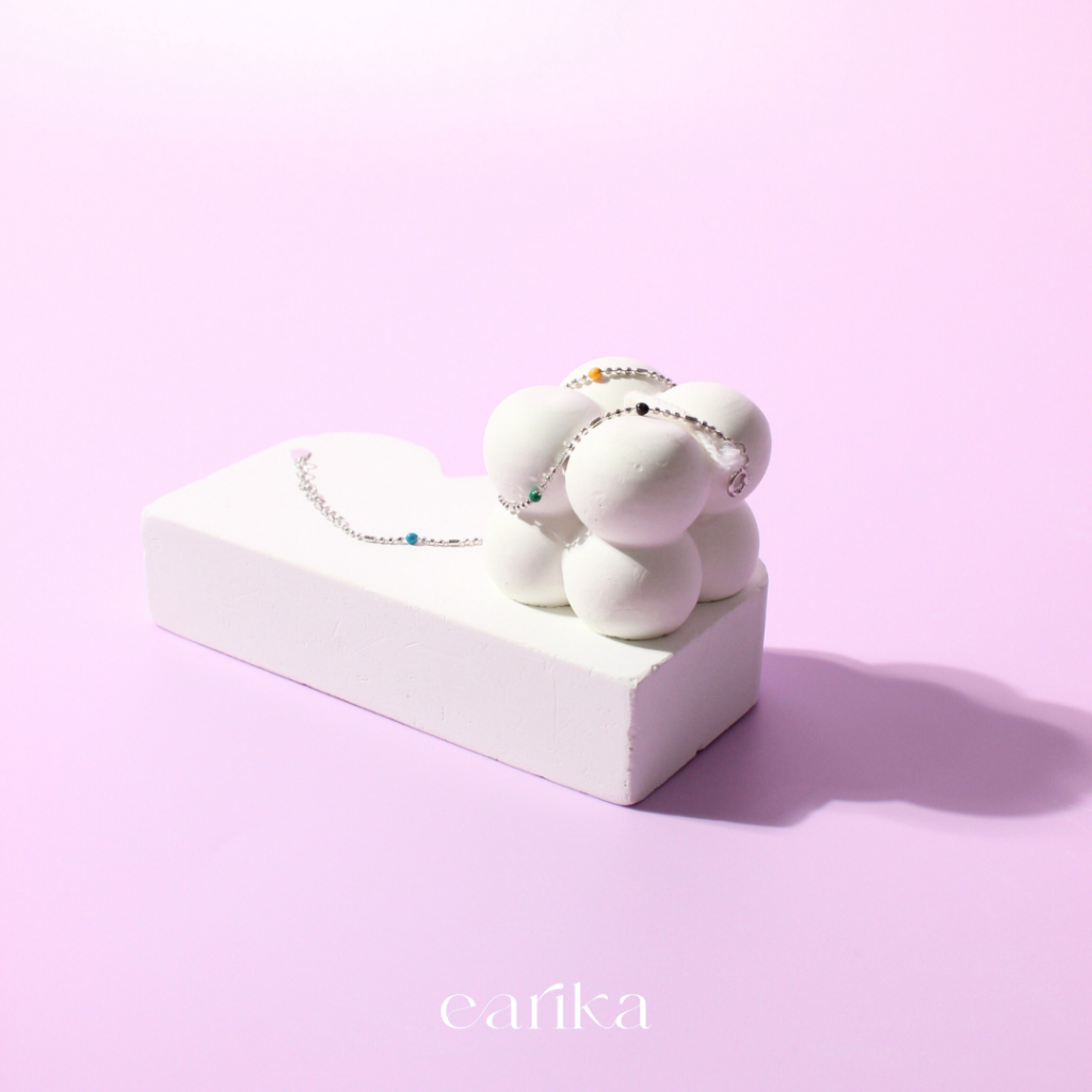earika.earrings - candy beads anklet สร้อยข้อเท้าจี้ลูกปัด เงินแท้ เหมาะสำหรับคนแพ้ง่าย - รูปที่ 2
