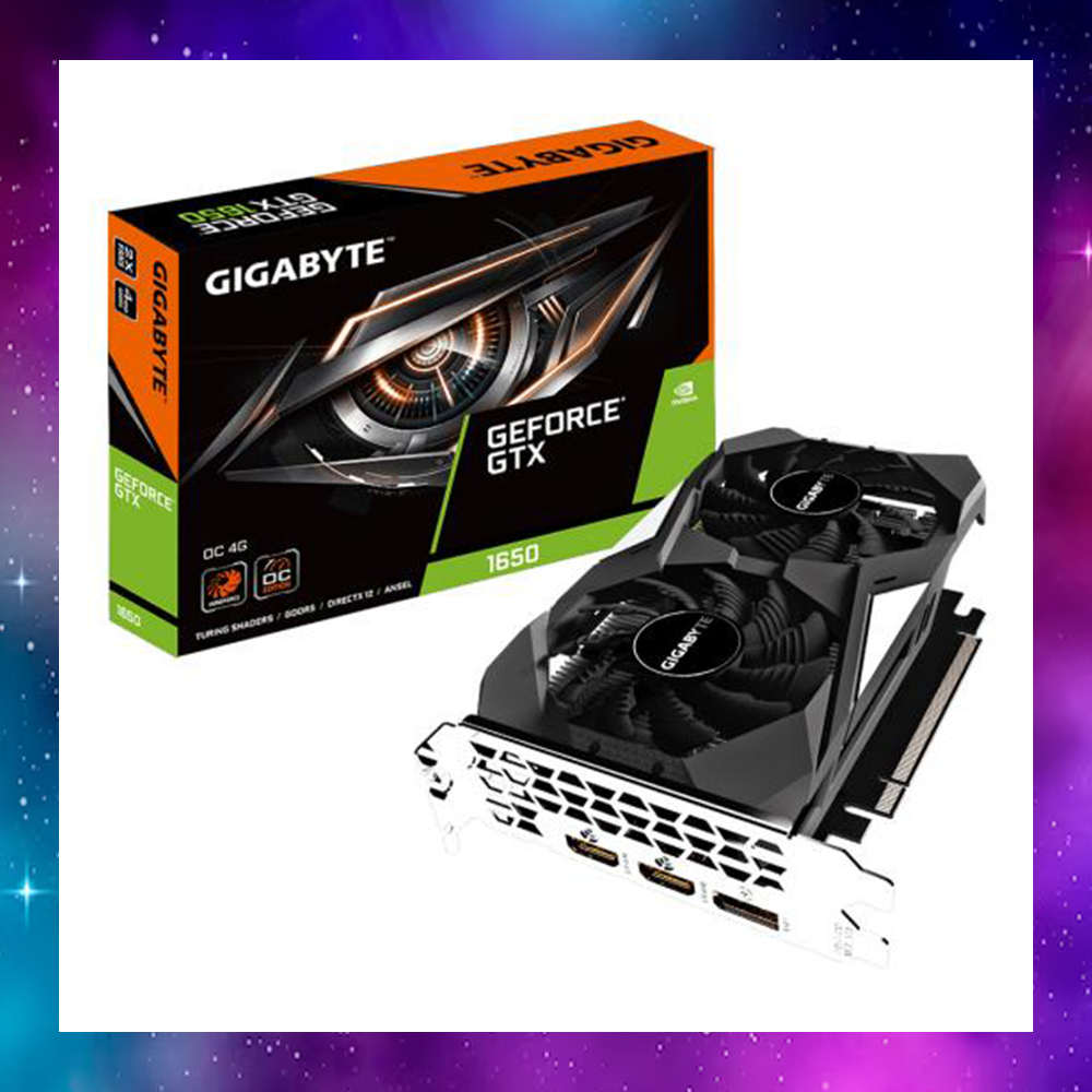 VGA (การ์ดแสดงผล) GIGABYTE GTX1650 1650 OC 4G 4GB GDDR5 ไม่ต่อไฟ ใช้งานได้ปกติ