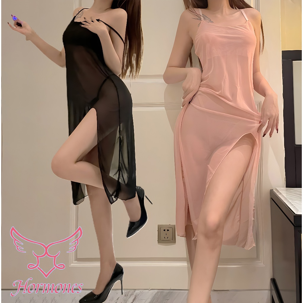 Hormones 💮💮 ชุดนอนผ้าชีฟอง  ชุดเซ็กซี่  ดูผ่าน  สลิง  บาง  เซ็กซี่  พร้อมส่งจากไทย（H1145）