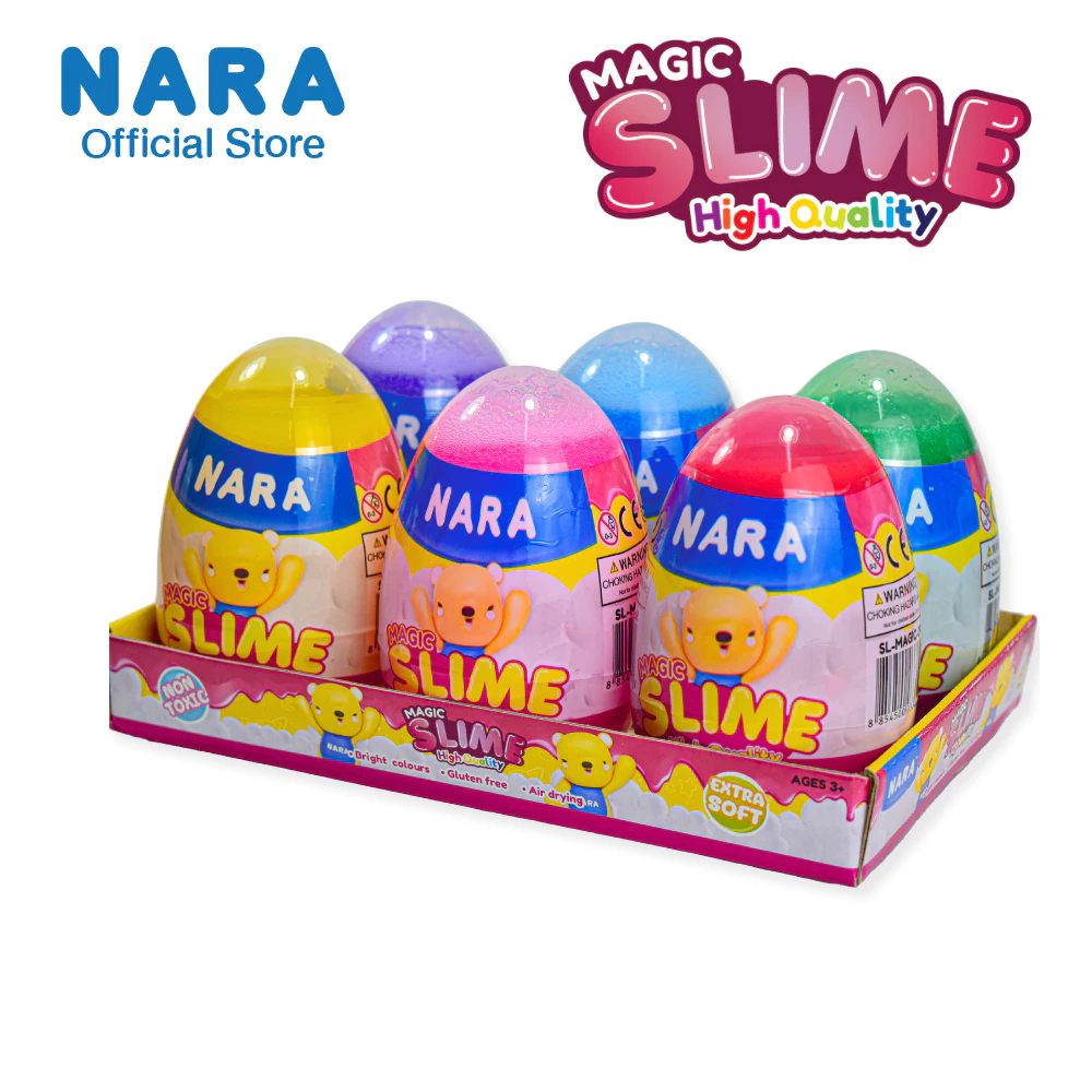 NARA Magic Slime นาราสไลม์เนื้อแน่น ไร้สารพิษ ปลอดภัยต่อเด็กๆ *ขนาดสีละ 300 กรัม* 6 สี