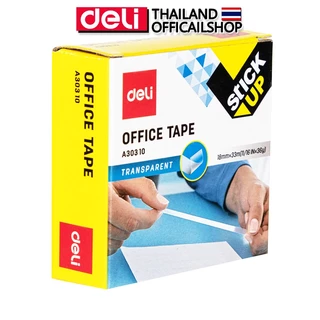 เทปใส Deli รุ่น A30310 เทปกาวใส กาวอะครีลิค ติดง่าย ไร่กลิ่น ขนาดพกพา ยาว33m (จำหน่าย 1 ชิ้น)