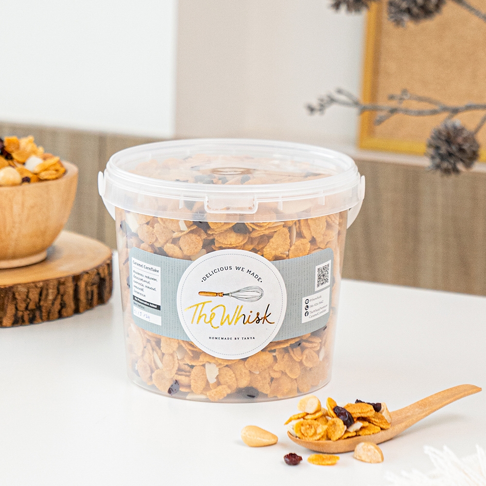 [ส่งฟรี] Caramel cornflake คอนเฟลกคาราเมล คอนเฟรกเบรคแตก อบสดใหม่ทุกวัน ธัญ​พืช 4 ชนิด เนยแท้ เลือกความหวานได้ ขนาดJumbo