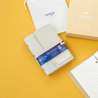 สลักชื่อฟรี HILMYNA Twelve Notebook BM2(NIGHT)สมุดบันทึกปกหนังเปลี่ยนกระดาษได้ A6 ดีไซน์สายรัดยางยืด