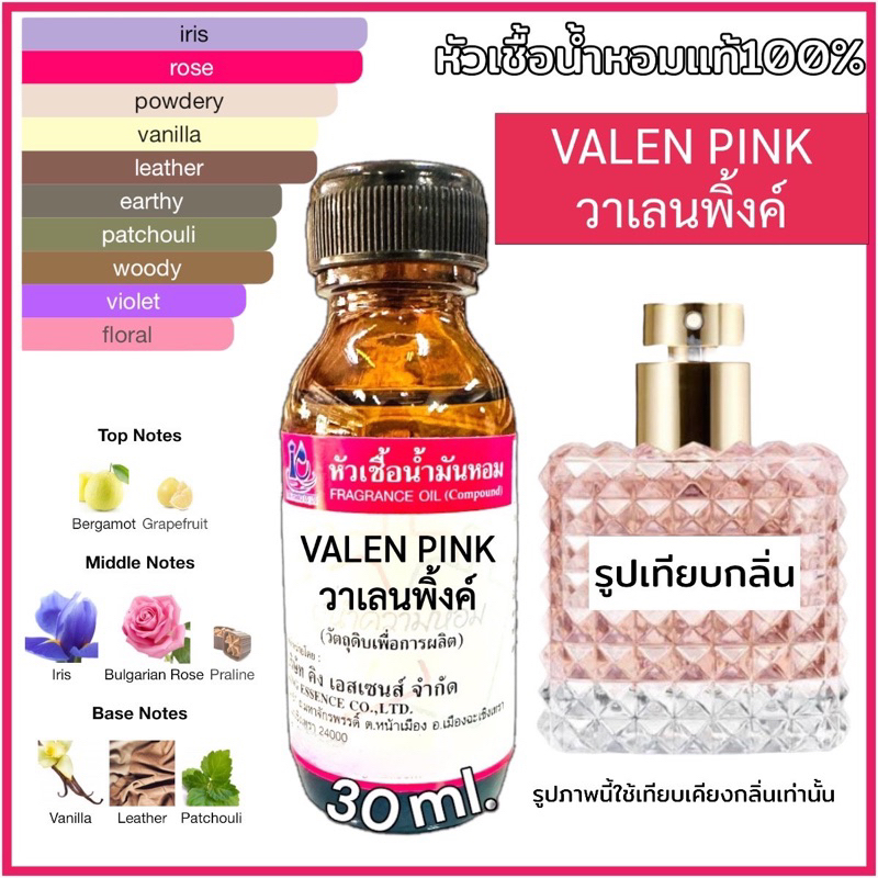 หัวเชื้อน้ำหอม 100% กลิ่น วาเลน พิ้งค์ VALENPINK 30ml