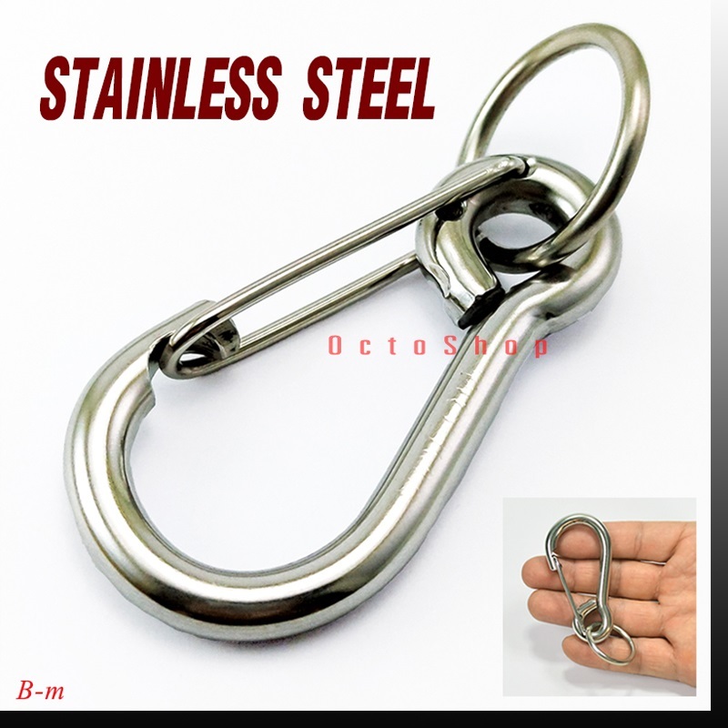 พวงกุญแจ Carabiners พวงกุญแจรถยนต์ มอเตอร์ไซค์ กุญแจบ้าน กระเป๋า กางเกงยีนส์ คาราบิเนอร์ สแน็ปลิงค์ สแตนเลส 2.5" (143)