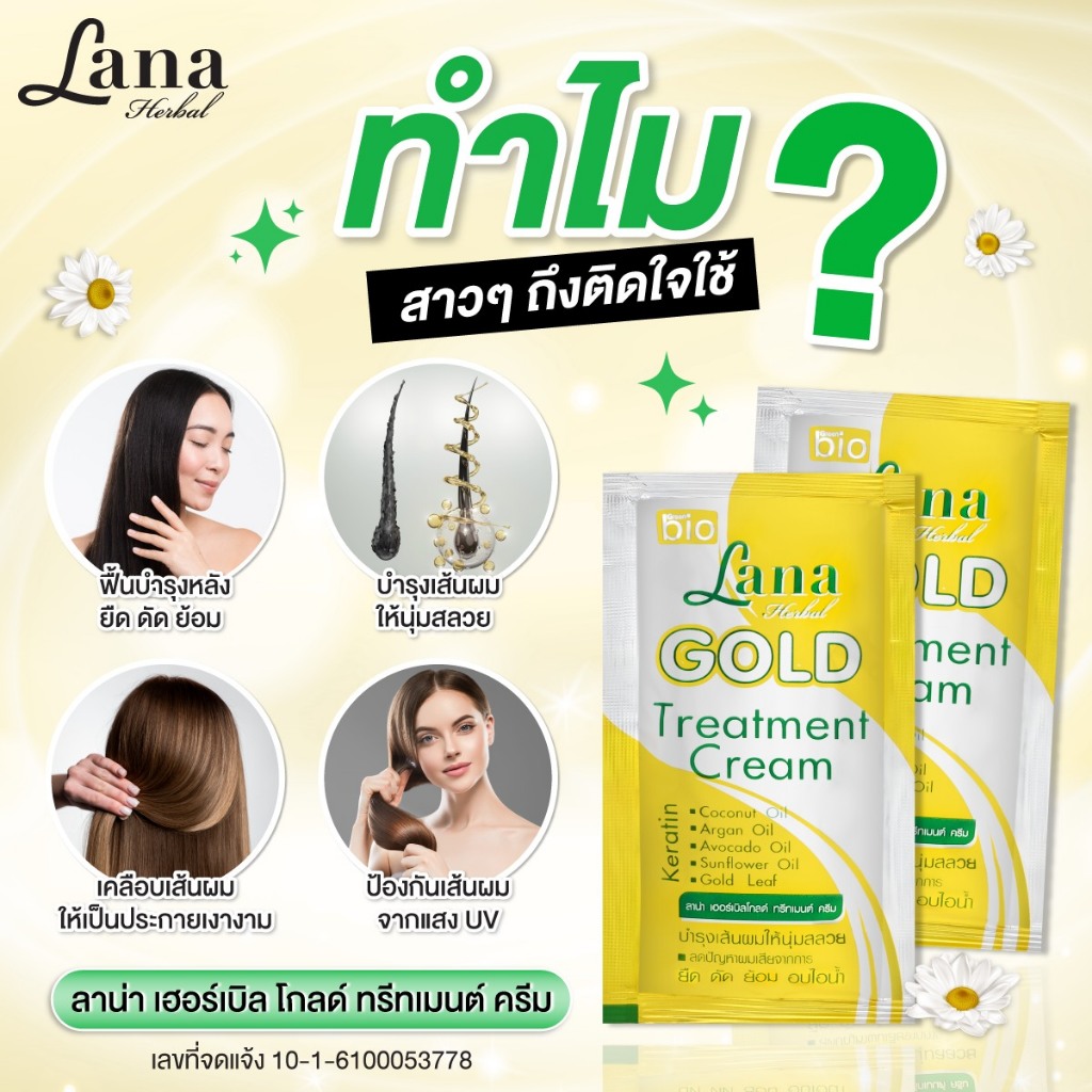 [กล่อง x24] กรีนไบโอ ลาน่า เฮอร์เบิล ทรีทเมนต์ ครีม 30ml Green Bio Lana Hair Herbal Treatment Cream 30ml