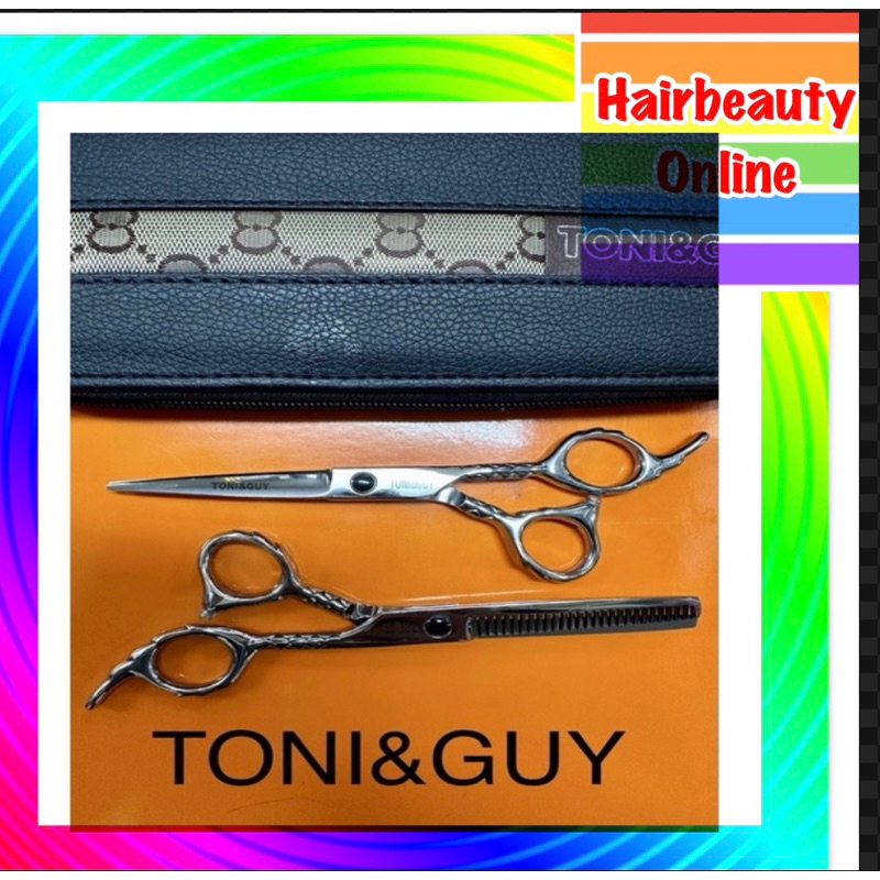 กรรไกรตัดผม Toni&Guy แพ็คคู่อย่างดี กรรไกรตัด6.0” +ซอย6.30” ทำจากสแตนเลสไม่ขึ้นสนิม เกรดA พร้อมกระเป๋าหนัง