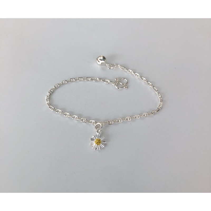 สร้อยข้อมือดอกเดซี่เงินแท้925 เครื่องประดับเงินแท้ สรัอยข้อมือ สร้อยเงินแท้