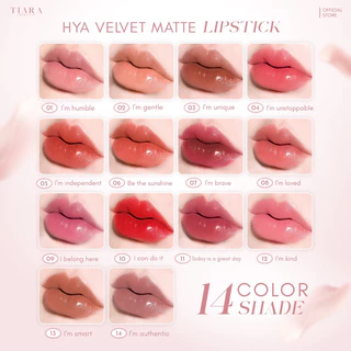 TIARA Cosmetics HYA Velvet Matte Lipstick ลิปสติก ลิปแมท ผสมไฮยาลูรอน บำรุงปาก กลบปาก