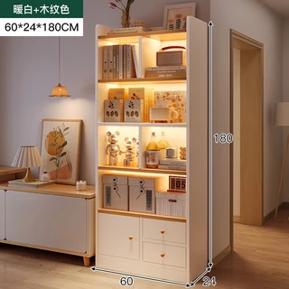 ตู้หนังสือมินิมอลตู้เก็บของ 180cm ตู้อเนกประสงค์ สีขาวเรียบง่าย ไตล์นอร์ดิกทรง ติดตั้งง่าย ความจ