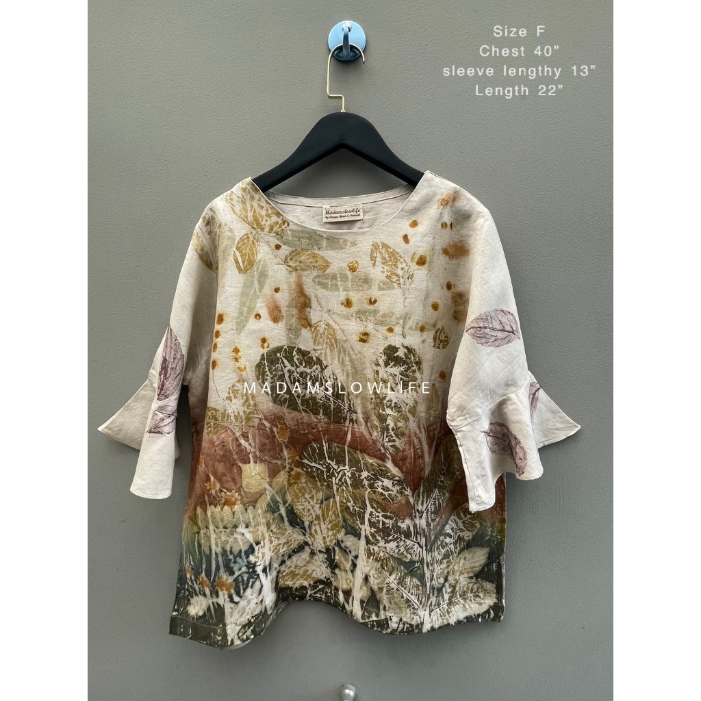 เสื้อลินิน eco-print Size F