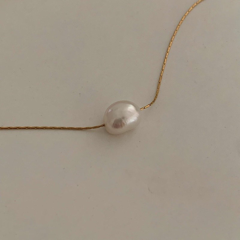 สร้อยสเตนเลส สร้อยมุก HER OBJECTIVE_HER STELLA PEARL PENDANT NECKLACE