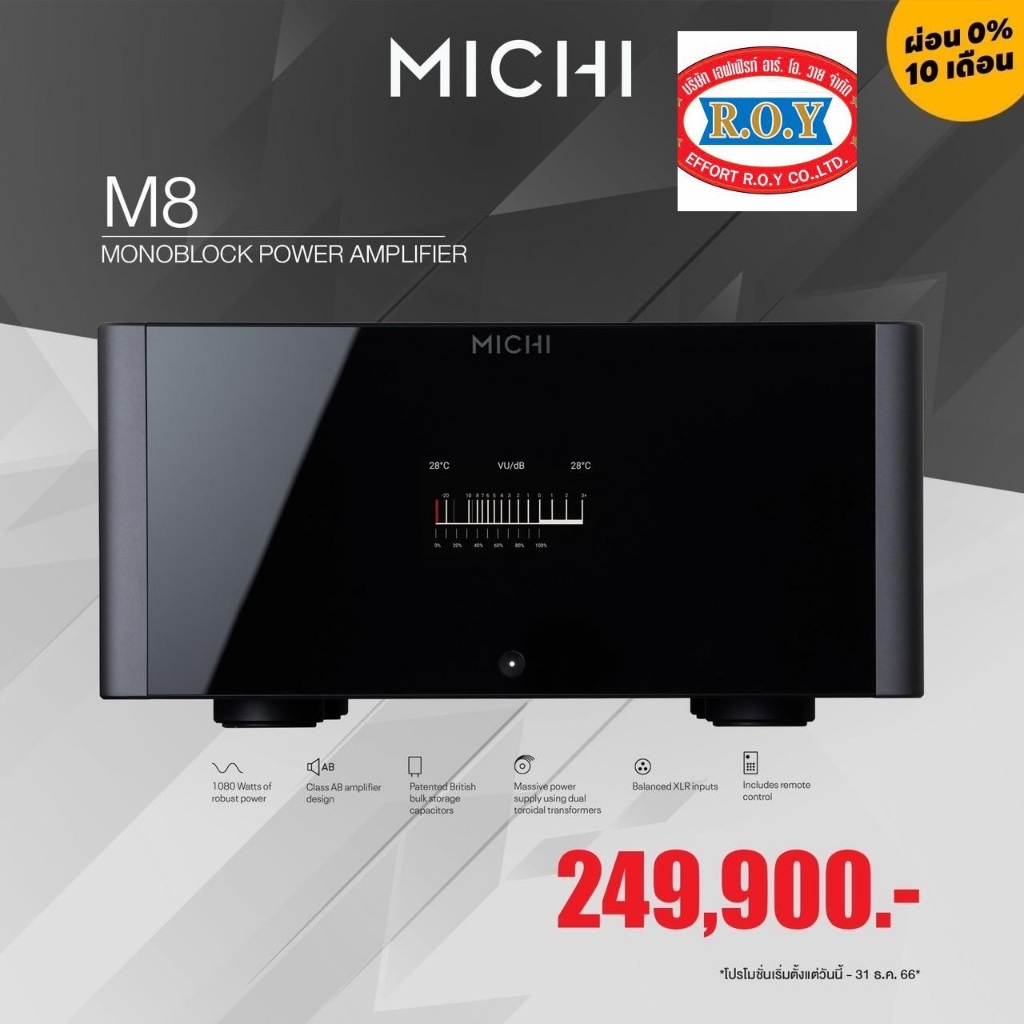 ROTEL  MICHI  M8 MONOBLOCK POWER AMPLIFIER  1080W/CH   8  OHMS