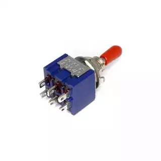 สวิทช์โยก Toggle Switch 3 ตำแหน่ง 6 ขา ON-OFF-ON (มีล็อคตรงกลาง) รุ่น MTS-203
