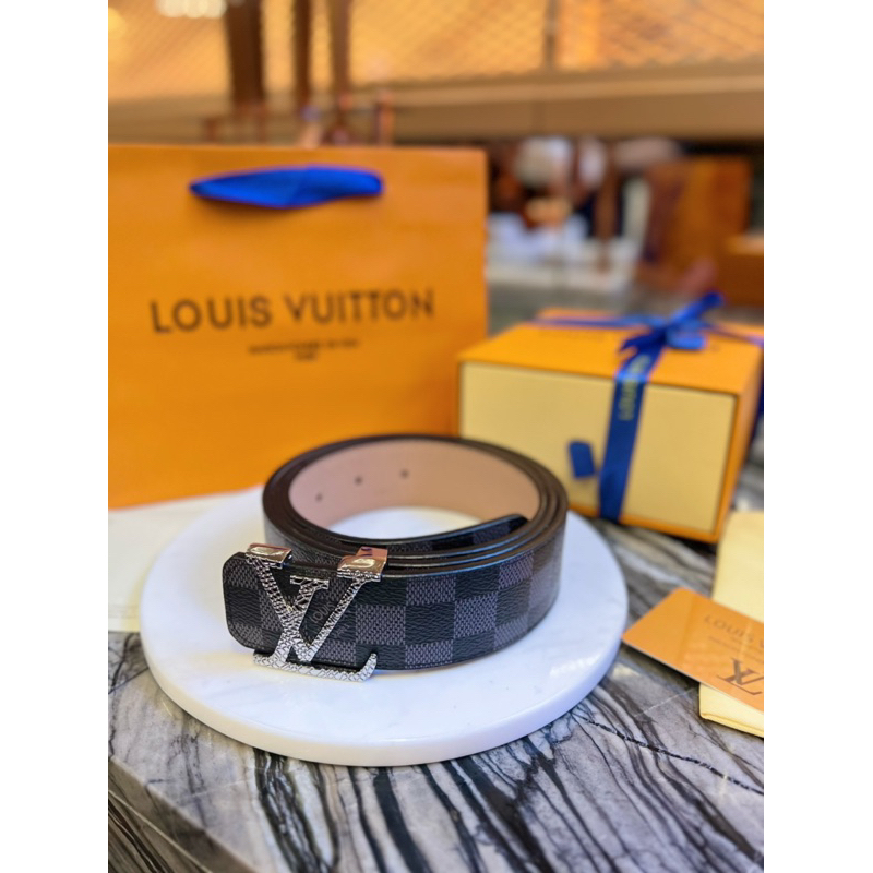 เข็มขัดLOUIS หัว LV เงิน