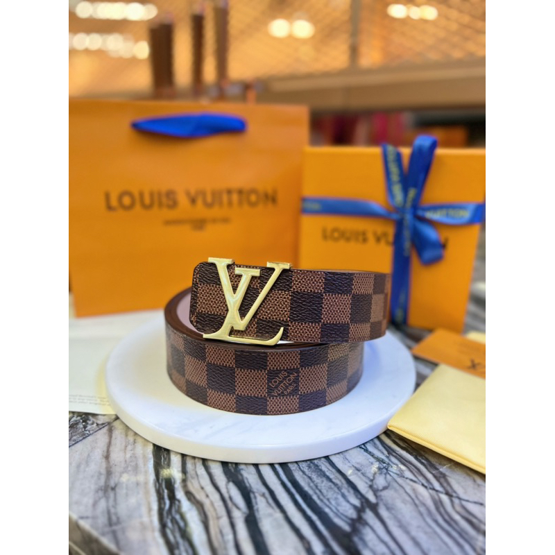 เข็มขัดLOUIS หัว LV ทอง