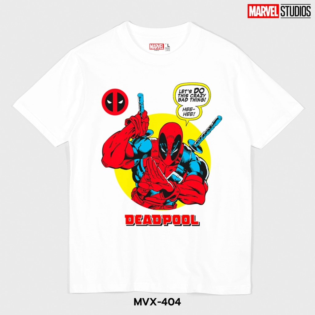Power 7 Shop เสื้อยืดการ์ตูน ลาย DEADPOOL ลิขสิทธ์แท้ MARVEL COMICS  T-SHIRTS (MVX-404)