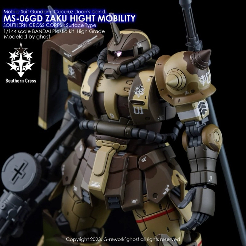 ⬛️ดีคอลน้ำ GHOST HG GTO DECAL MS-06GD ZAKU GROUND TYPE 1 ชุด มี 3 แผ่น เรืองแสงแบล็คไลฟ์ - รูปที่ 7