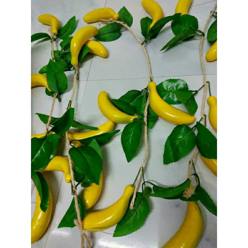 กล้วยหอม เส้นยาว (20ลูก ได้4เส้น)กล้วยเทียม ปลอม ห้อยแขวน ตกแต่งบ้าน ร้านค้า ร้านอาหาร สวยงาม ประดับร้าน