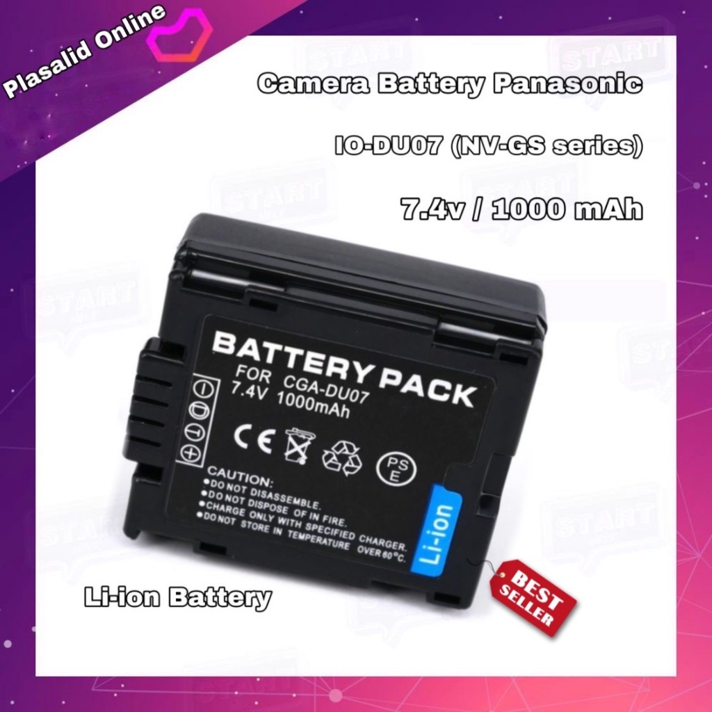 แบตเตอรี่กล้อง Camera Battery Panasonic IO-DU07 (NV-GS series) 7.4v/1000mAh Li-ion Battery สินค้ารับ