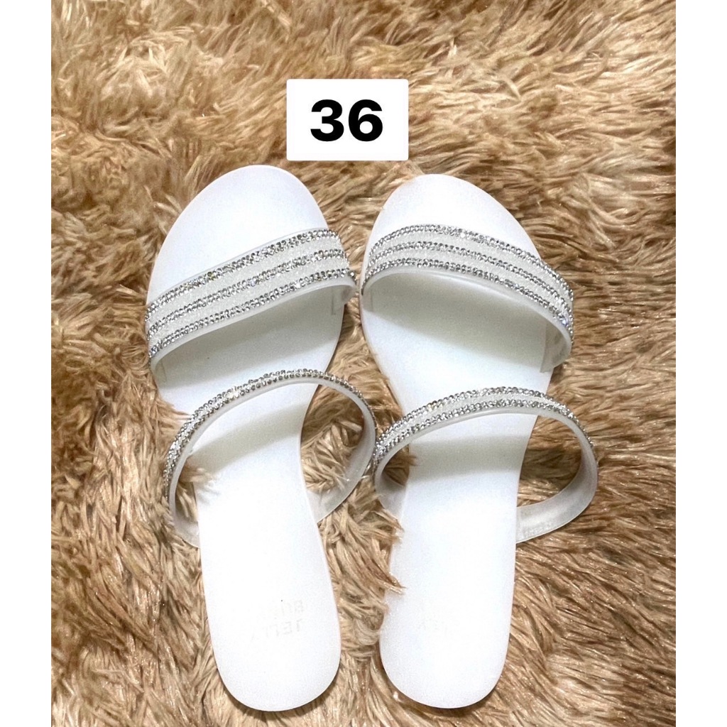 JELLY BUNNY รองเท้าแตะ รองเท้าลำลองผู้หญิง Size 36 สีขาว