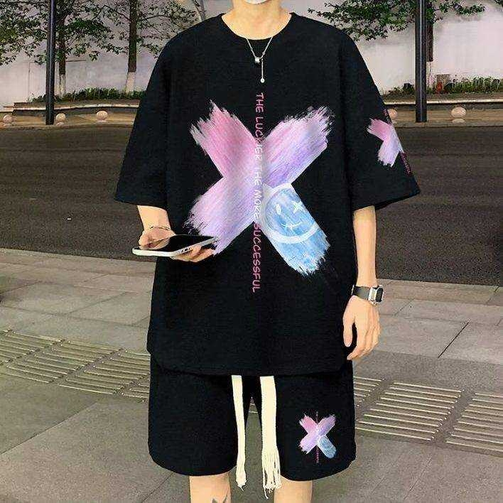 KB fashion ชุดเซ็ตผู้ชาย แขนสั้นขาสั้น ผ้าวาฟเฟิล - รูปที่ 3