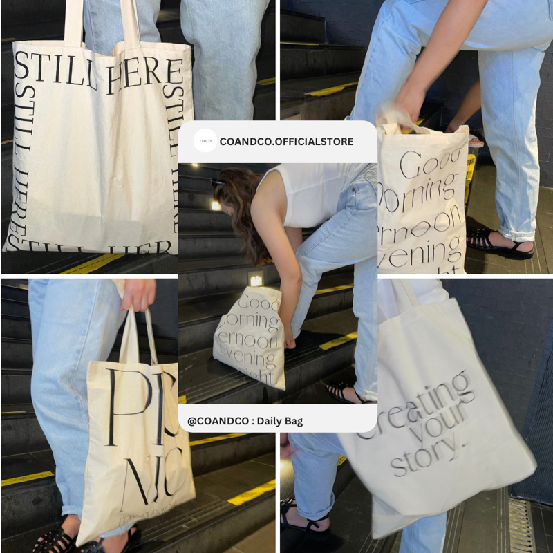 กระเป๋าผ้าคอตตอน ”Daily Bag“ ผ้าฝ้าย 100% ราคา ถูกที่สุด ดีลบีเคเค แกลเลอรีภาพที่ 7