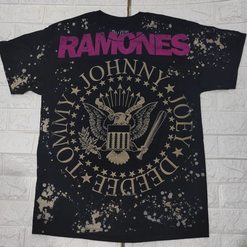 เสื้อยืดวง Ramones ผ้ากัด ลิขสิทธิ์แท้ Liquid Blue.