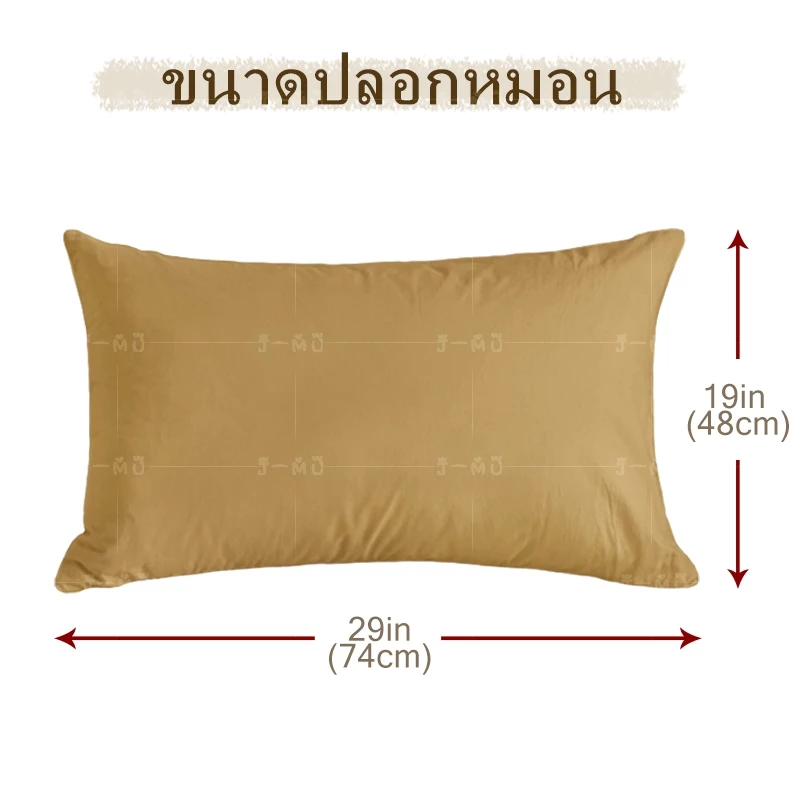 J-MU ปลอกหมอน สีพื้นเรียบ 19 x 29 นิ้ว thumbnail 5
