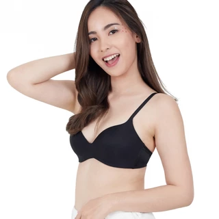 Wacoal Surprise Wireless Push Up Bra set 3 ชิ้น เสื้อชั้นในไร้โครง เสริมฟองน้ำ 20 mm รุ่น WB9V02 สีดำ (BL)