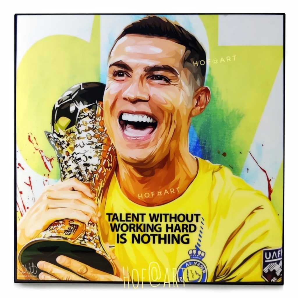 Cristiano Ronaldo #12 CR7 คริสเตียโน่ โรนัลโด้ Al Nassr อัลนาสเซอร์ รูปภาพ​ติด​ผนัง​ pop art ฟุตบอล​