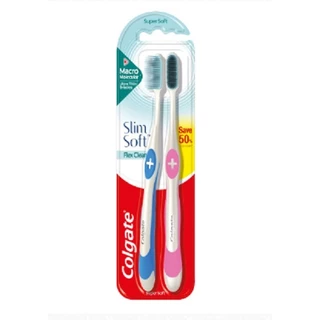 แปรงสีฟัน คอลเกต คุณภาพสูง 2 ด้าม แพ็คคู่ Colgate Optic White Slim Soft Advance Slim Soft Flex Cushion Clean