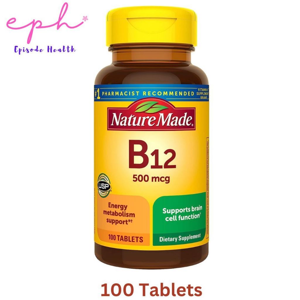 Nature Made Vitamin B-12 (500 mcg) 100 Tablets วิตามินบี 12 (500 มิลลิกรัม) 100 เม็ด